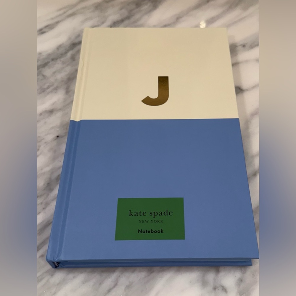 NWT Kate Spade Cream and Blue Initial Notebook - J